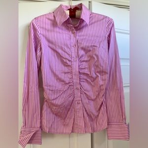 Thomas Pink pink striped button down shirt size US 2/UK 6